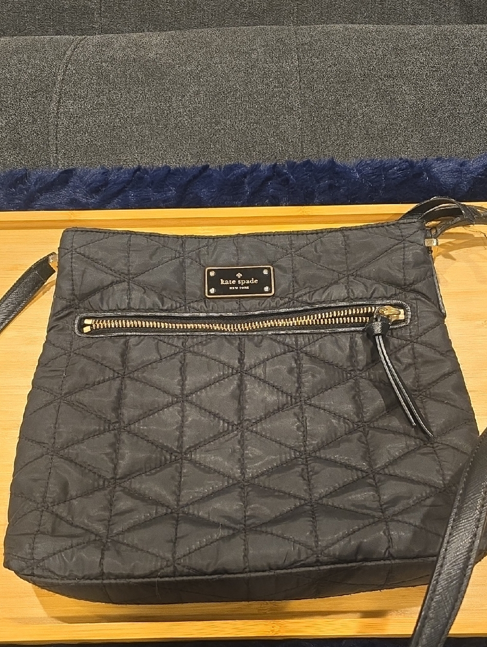 kate spade Black Quilted Crossbody with Gold Hardware